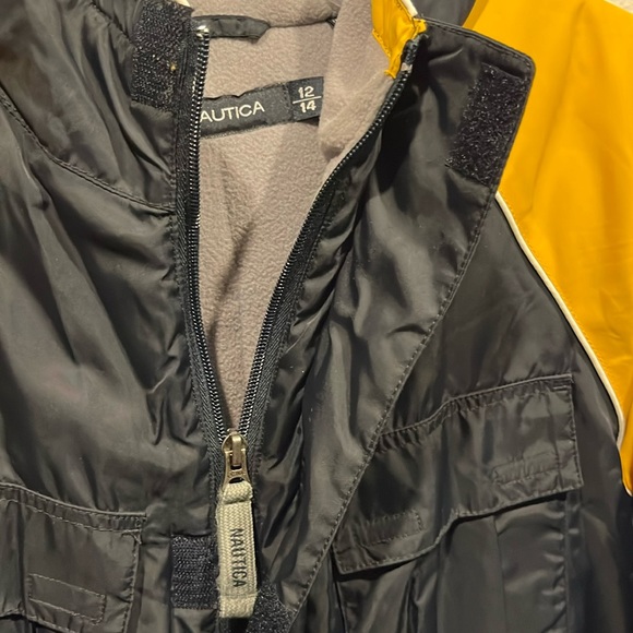 NAUTICA BIG BOY LOGO size 12-14 Hooded zip up w pockets EUC WINTER COAT w detail - Picture 3 of 9